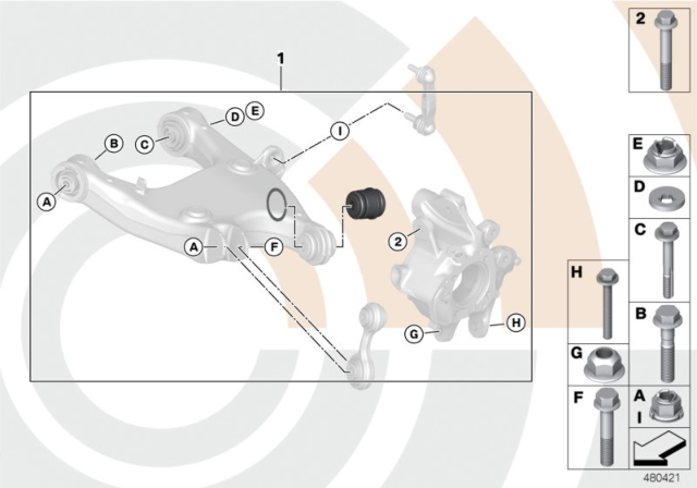 2014 BMW 640i Repair Kit, Ball Joint Diagram