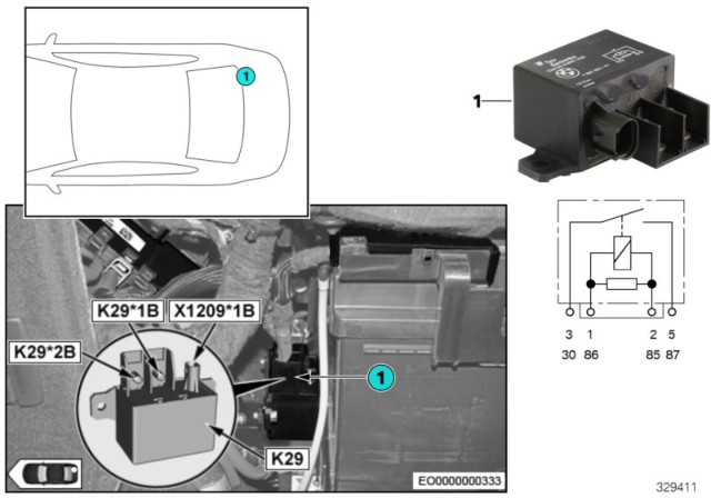 2018 BMW 330i Relay, Isolation 2nd Battery Diagram