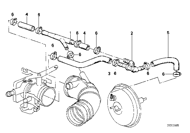 1992 BMW 325i Vacuum Control - Engine Diagram