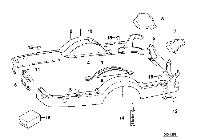2000 BMW 328Ci Trailer, Individual Parts, Plastic Parts Diagram