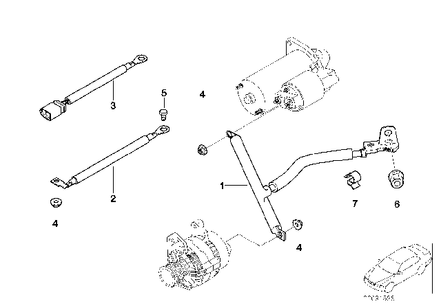 2007 BMW 550i Battery Cable Diagram