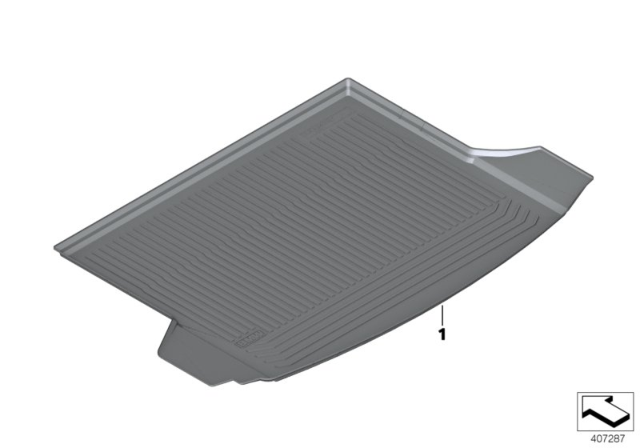 2012 BMW 550i Fitted Luggage Compartment Mat Diagram 2