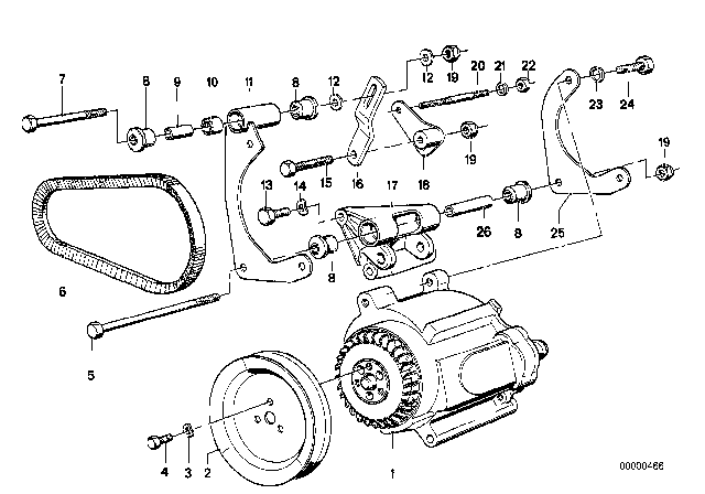 1979 BMW 633CSi Fan Belt Diagram for 11721268693