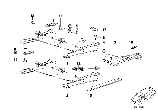 1996 BMW 318is Front Seat Rail Diagram 2