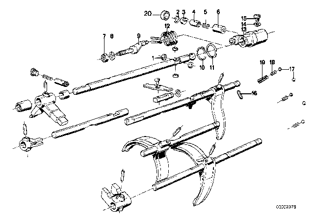 1980 BMW 633CSi Inner Gear Shifting Parts (Getrag 265/6) Diagram 2