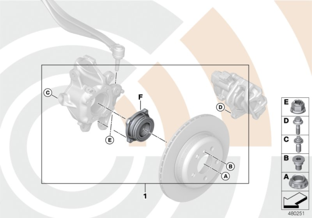 2011 BMW 550i Repair Kit, Wheel Bearing, Rear Diagram