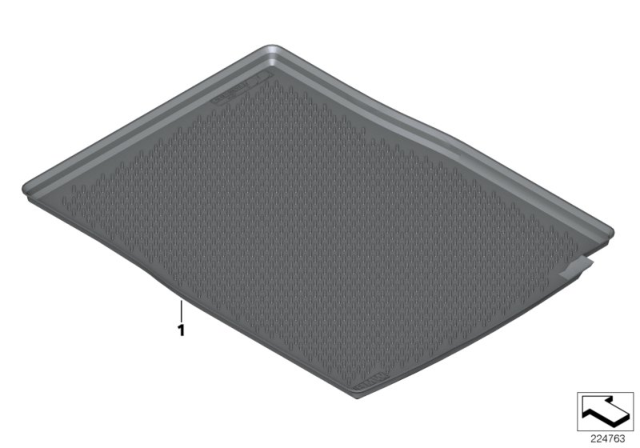 2012 BMW 740i Fitted Luggage Compartment Mat Diagram 2