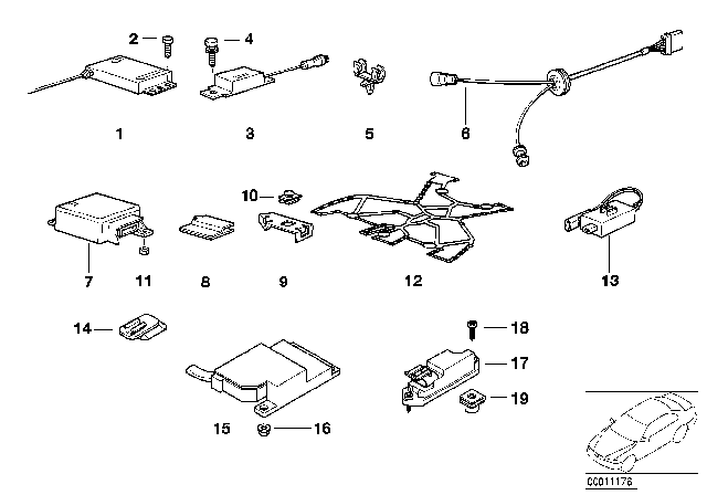 1993 BMW 318is Electric Parts, Airbag Diagram