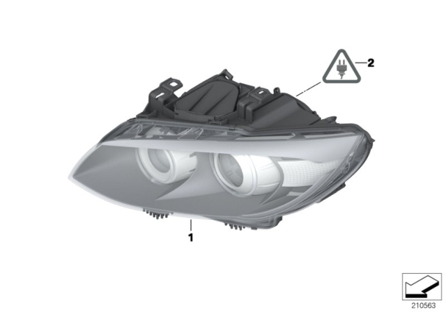 2011 BMW 335is Right Headlight Diagram for 63117273216