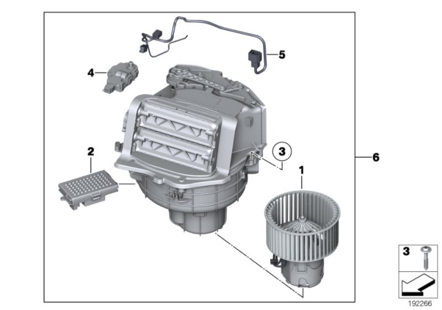 2012 BMW 640i Blower Unit / Mounting Parts Diagram