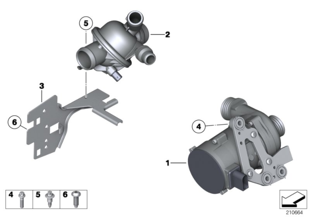 2011 BMW 528i Engine Water Pump Diagram for 11517583836