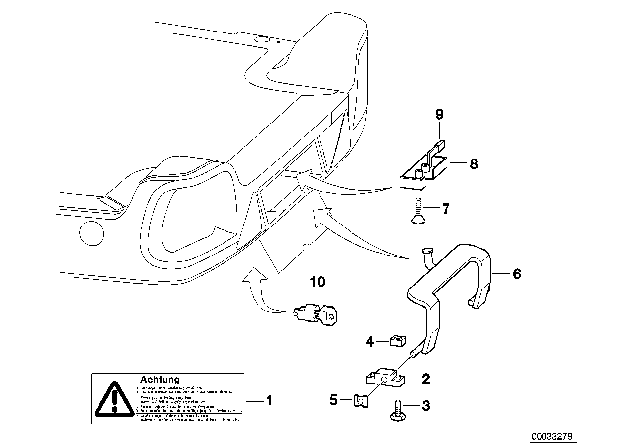 1994 BMW 740i Trailer, Individual Parts, Load Ramp Catch Diagram