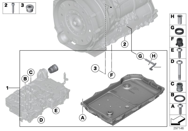 2014 BMW 740i Selector Shaft (GA8HP45Z) Diagram