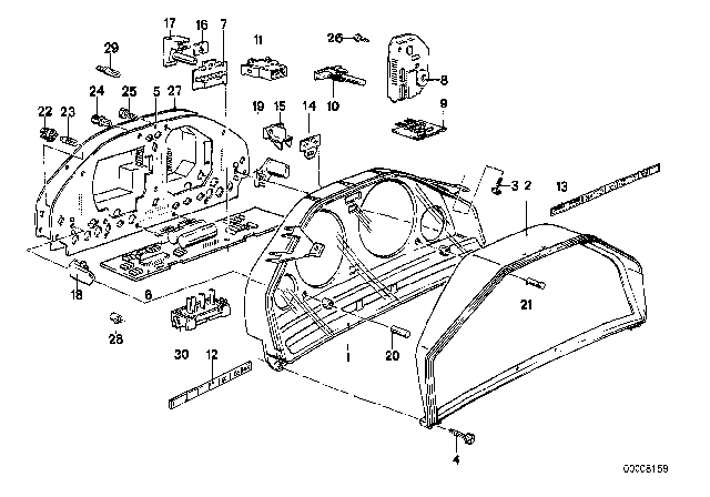 1987 BMW 325i Instruments Combination - Single Components Diagram