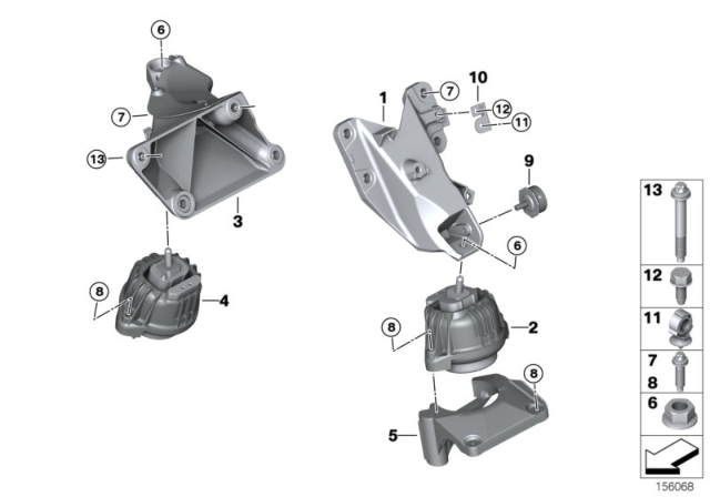 2007 BMW 530i Engine Mount Right Diagram for 22116761090