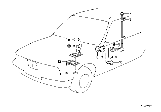 1994 BMW 525i Flag Holder Diagram