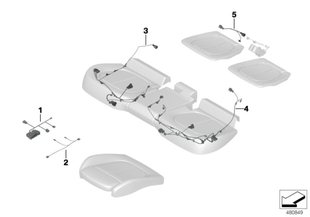 2018 BMW 330i Wiring Set Seat Diagram
