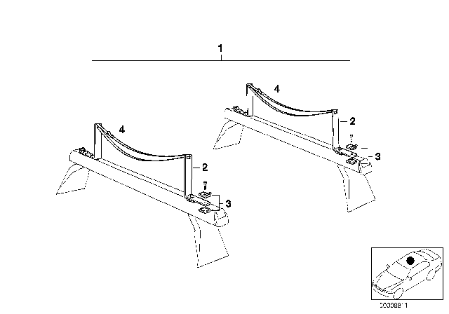 1988 BMW 325i Universal Support Diagram