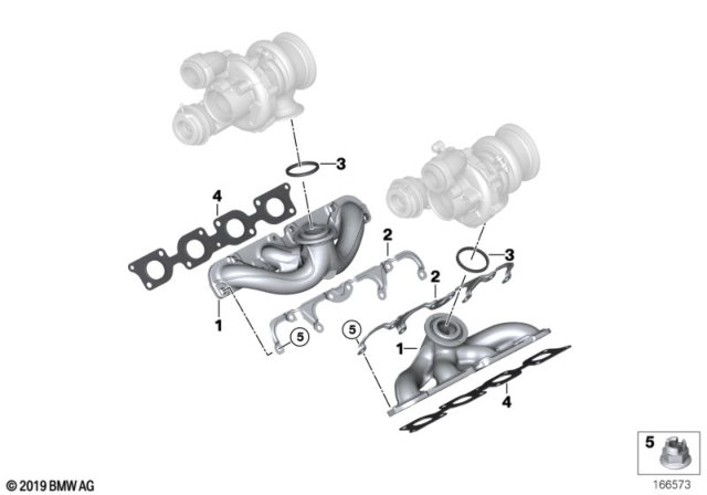 2015 BMW Alpina B7 xDrive Exhaust Manifold Diagram for 11627638778
