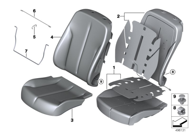 2014 BMW 428i Seat, Front, Cushion & Cover Diagram 2