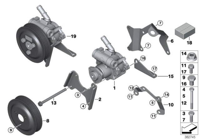 2003 BMW 525i Power Steering Pump Diagram