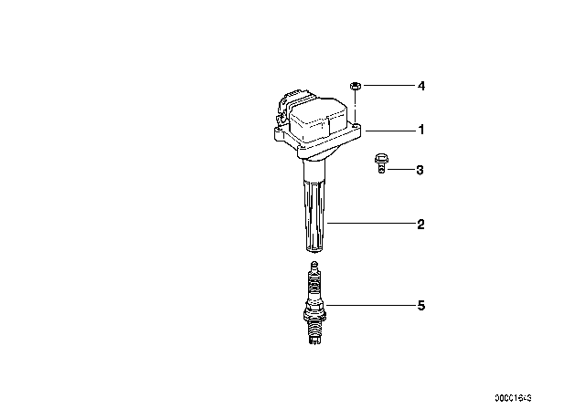 2001 BMW 325i Ignition Coil / Spark Plug Connector / Spark Plug Diagram