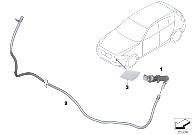 2015 BMW 428i Single Parts For Head Lamp Cleaning Diagram