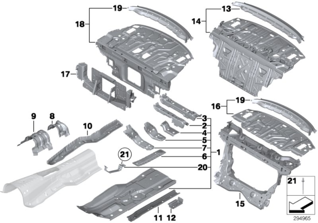 2016 BMW 550i Partition Trunk / Floor Parts Diagram