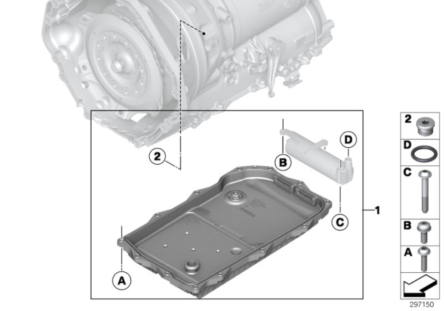 2014 BMW 428i Oil Volume Reservoir & O-Ring (GA8HP45Z) Diagram 1