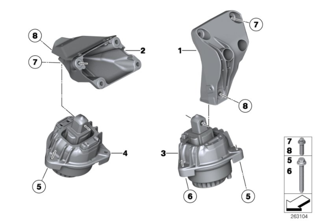 2014 BMW 528i Engine Mount Diagram for 22117935149