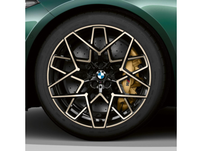 BMW M Performance Style 813M 20" Star Spoke Complete Wheel and Tire Set in Jet Black and Gold Bronze 36115A309A9