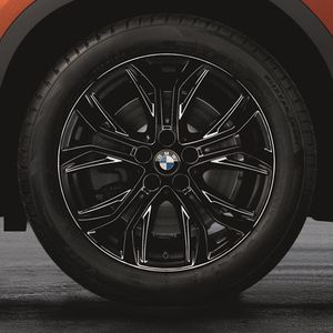 BMW 18 Inch Style 566 Black Complete Wheel Set 36112469019
