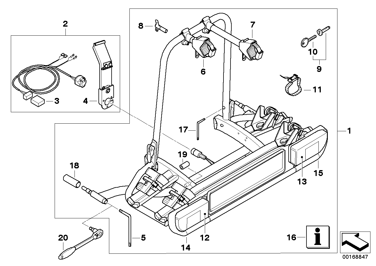 BMW 82710444629 Comfort Tool, Rear Rack