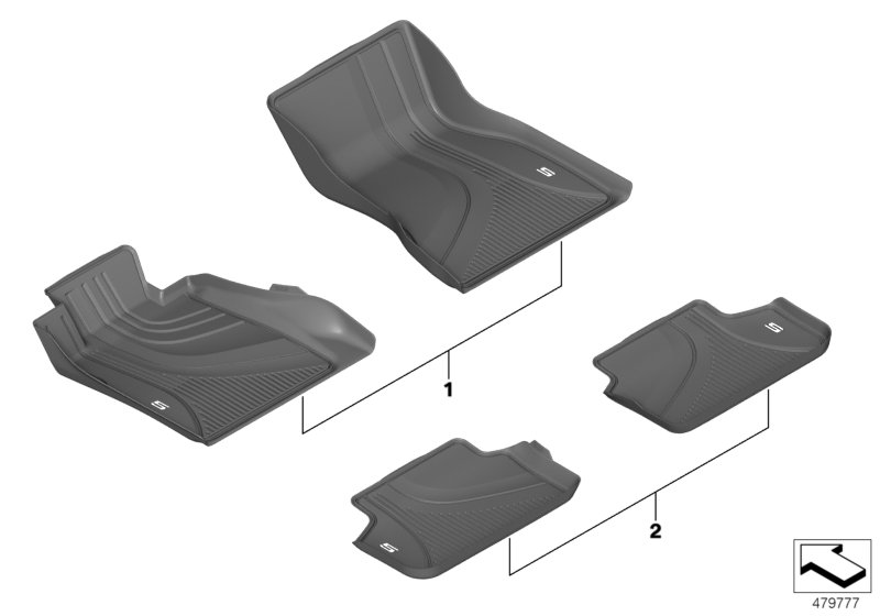 BMW 51472446335 Footwell All-Weather Front