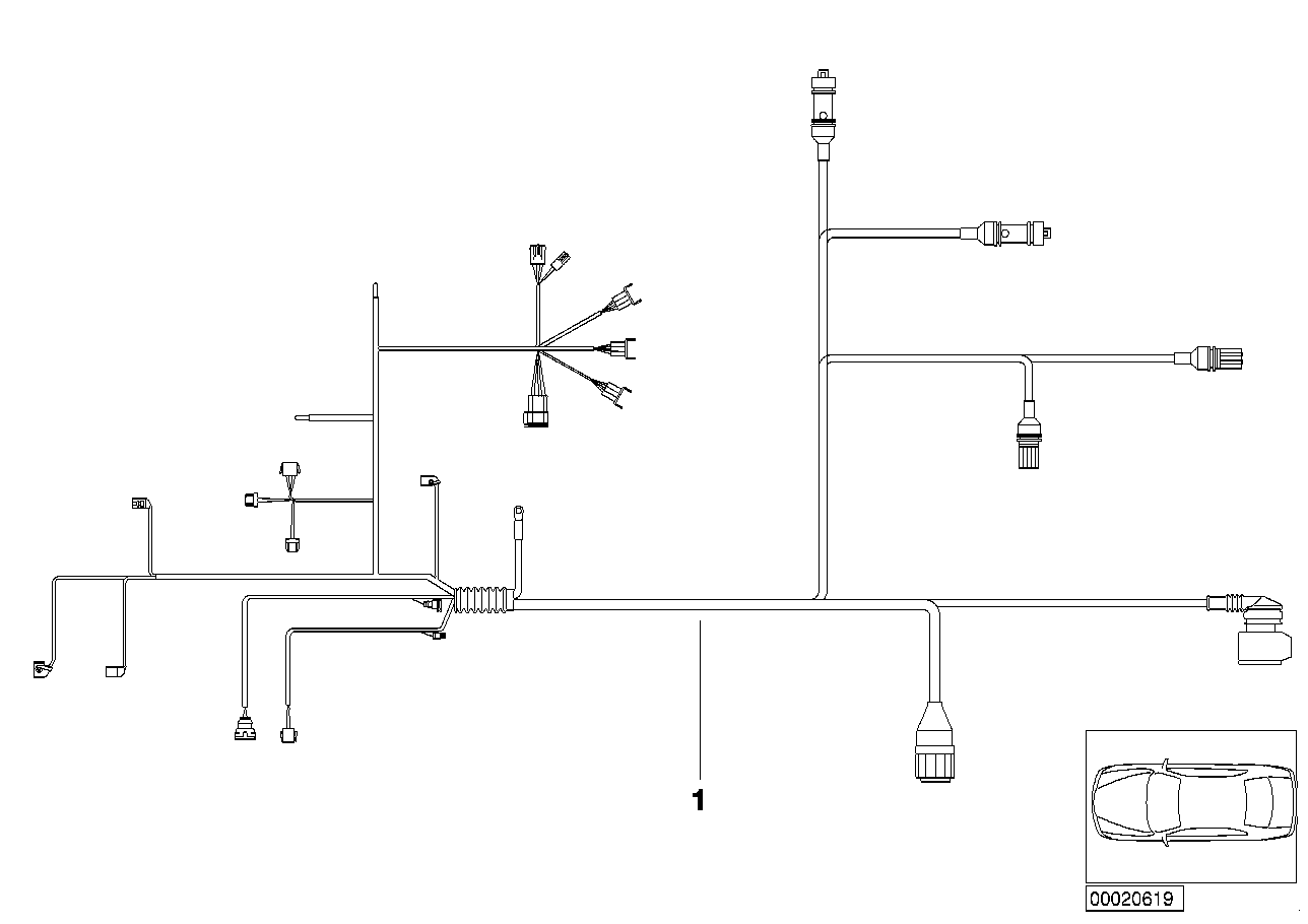 BMW 12511439182 Engine Wiring Harness, Periphery Module