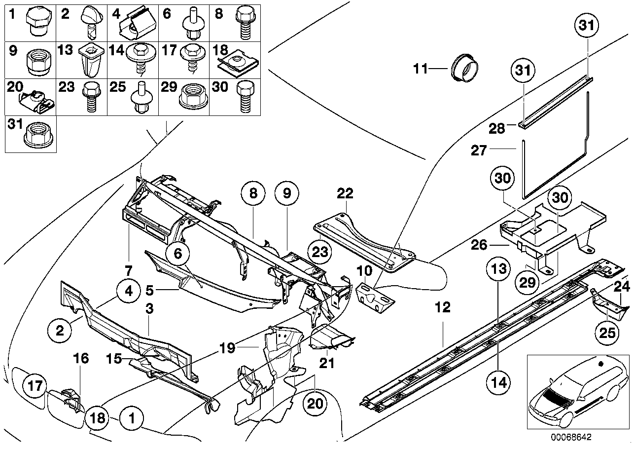 BMW 51718157446 Centre Engine Compartment Closing Panel