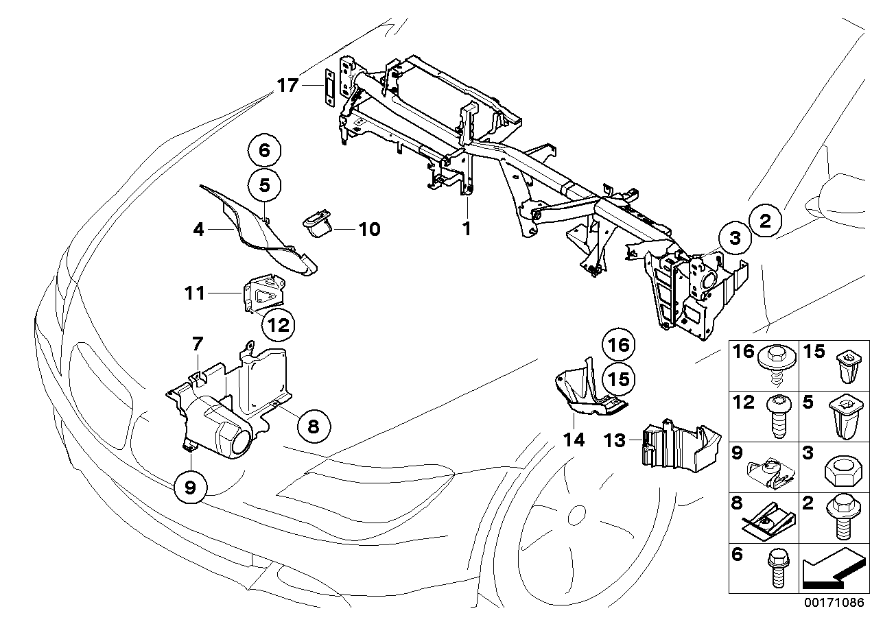 BMW 51717144575 Support, Wheelhouse Left