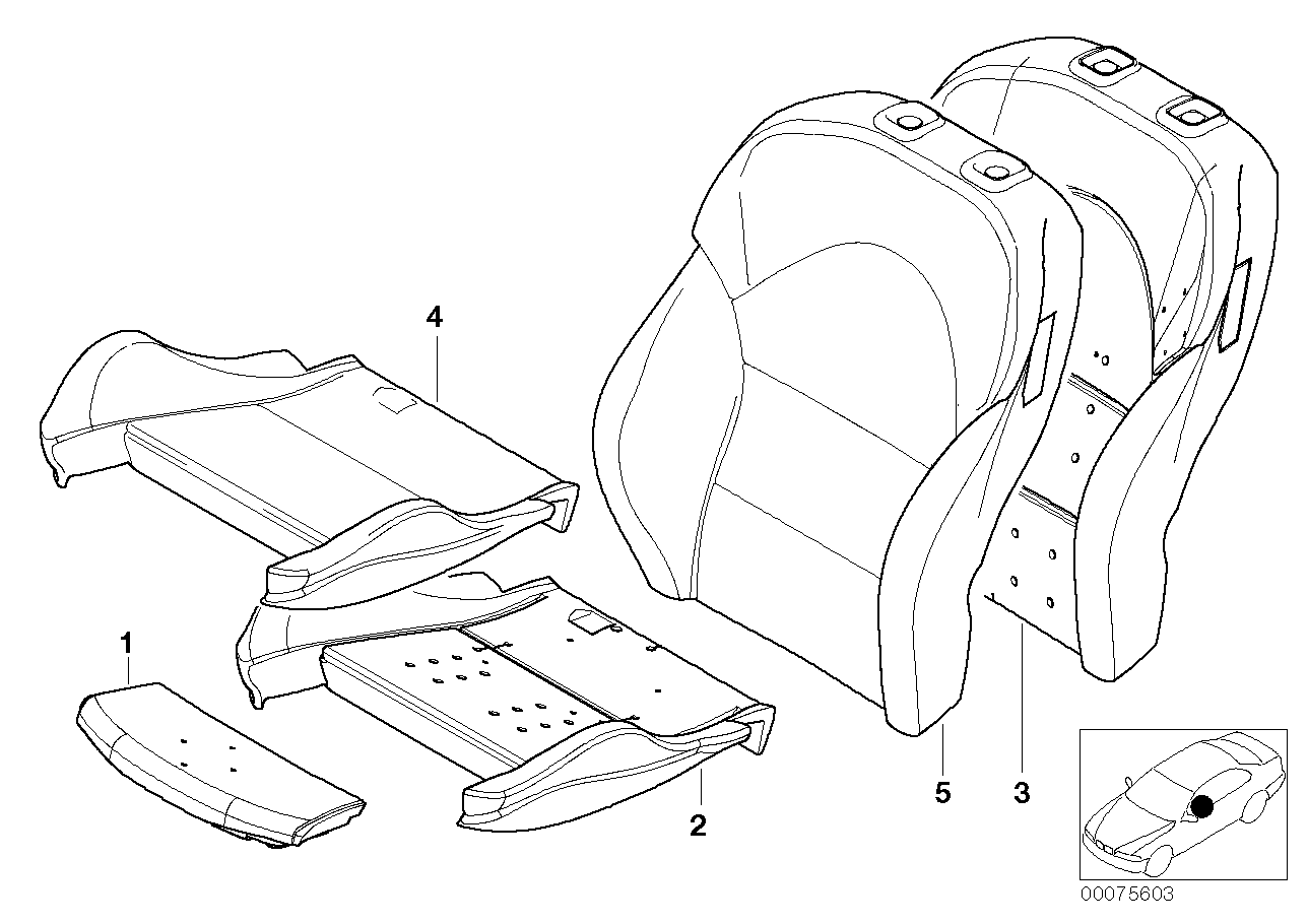 BMW 52107902064 Backrest Cover