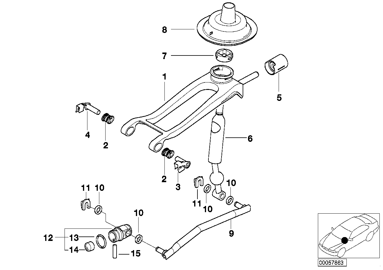 BMW 25117521280 Shifting Arm, Double Rod