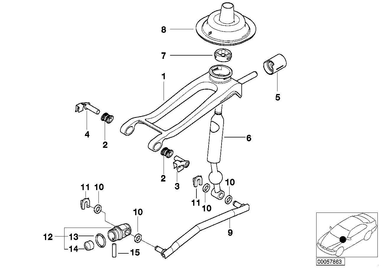 BMW 25117543189 Shift Lever