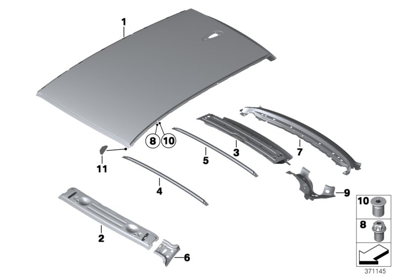 BMW 41007343110 Roof Panel