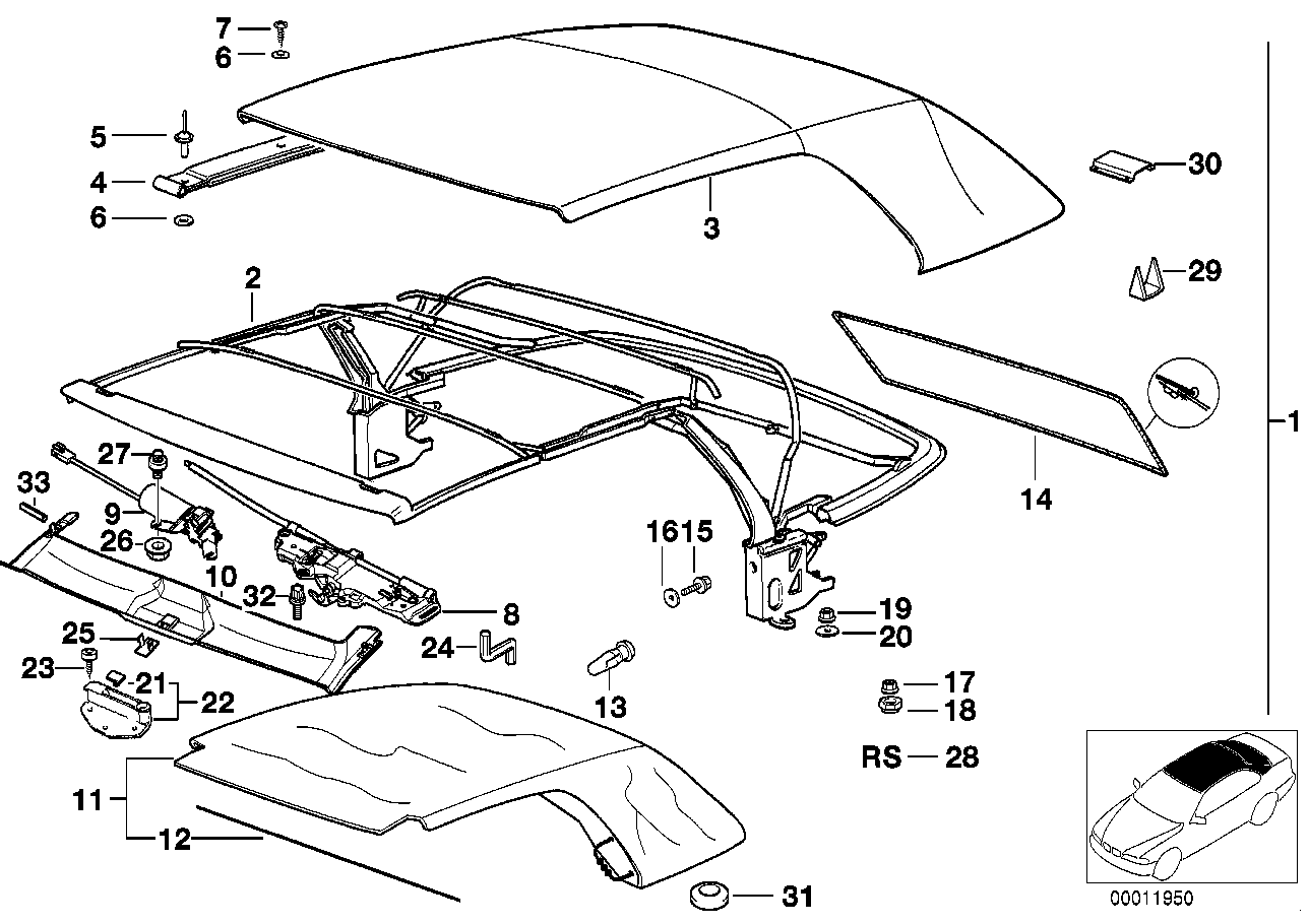 BMW 54348225190 Folding-Top Frame