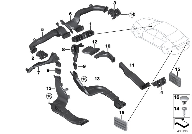 BMW 64229284647 Rear Ventilation