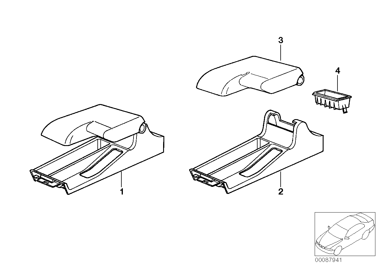 BMW 82409404405 Installing Set Armrest Leather