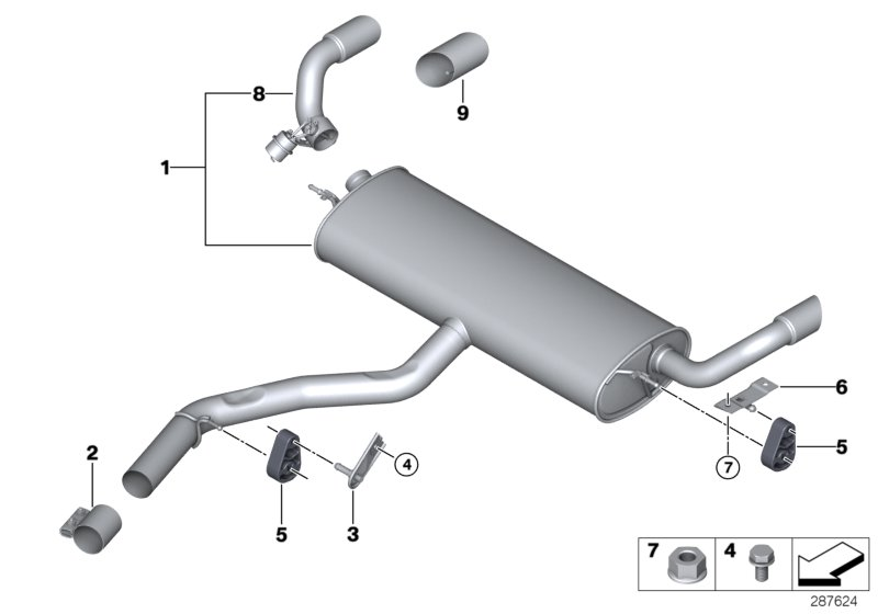 BMW 18302455251 Installation Kit For Rear Silencer