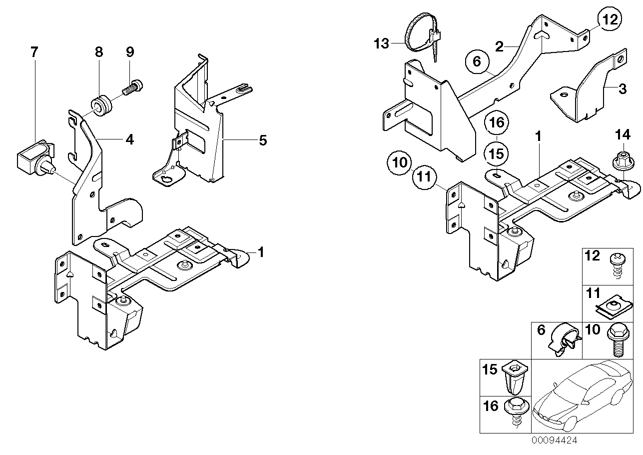 BMW 65128371136 Bracket Cd-Changer