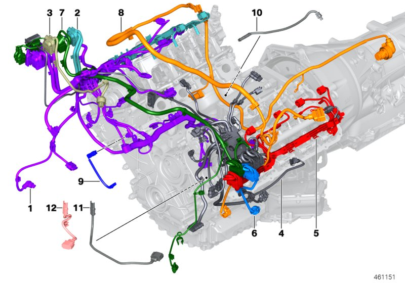 BMW 12518485598 Wiring Harness Engine Dme/ Pdm