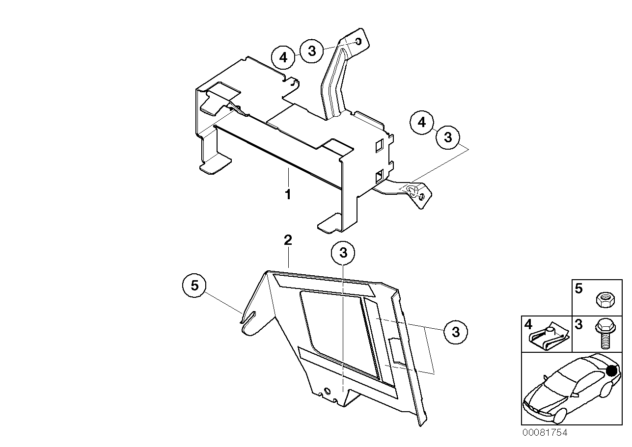 BMW 65128378546 Bracket For On Bord Monitor Radio