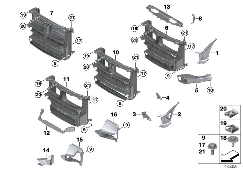 BMW 51118056851 Cover, Grille, Middle Bottom Left