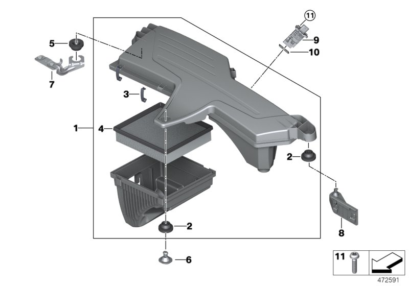 BMW 13718515794 Bracket For Intake Silencer, Left